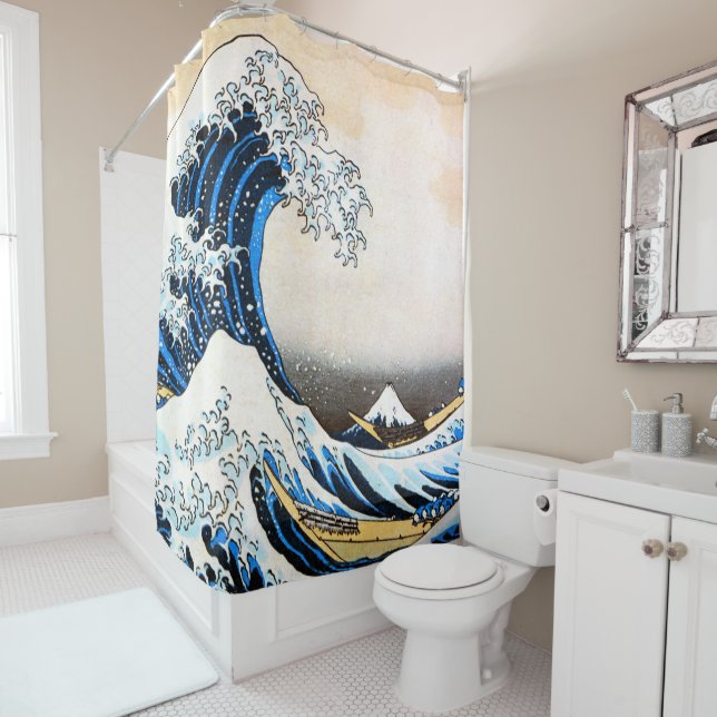 The Great Wave off Kanagawa, Hokusai Shower Curtain (In Situ)