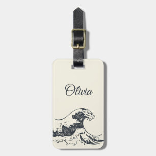 The Great Wave off Kanagawa illustration Luggage Tag