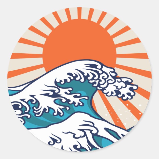 The Great Wave off Kanagawa, japanese wave Classic Round Sticker (Front)