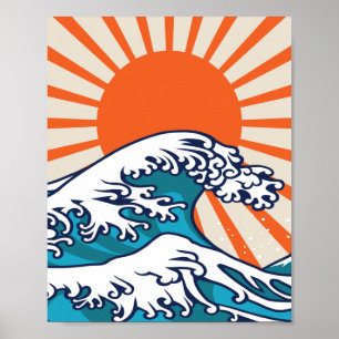 The Great Wave off Kanagawa, japanese wave Poster