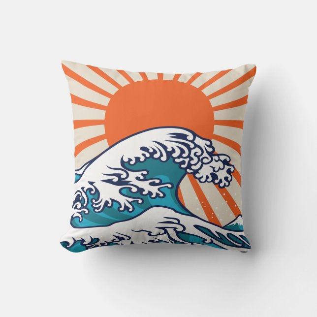 The Great Wave off Kanagawa, japanese wave poster Cushion (Front)