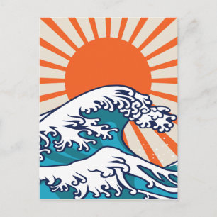 The Great Wave off Kanagawa, japanese wave poster Holiday Postcard