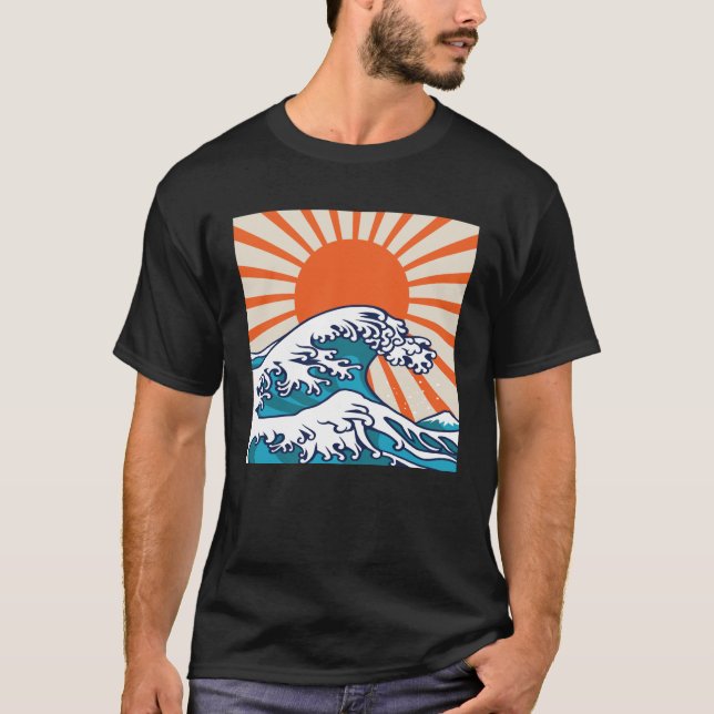 The Great Wave off Kanagawa, japanese wave poster T-Shirt (Front)