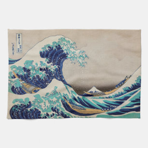 The Great Wave Off Kanagawa Japanese Woodblock Tea Towel