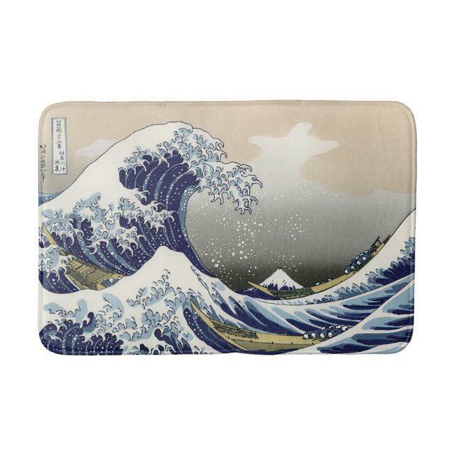 The Great Wave off Kanagawa Katsushika Hokusai  Bath Mat (Front)