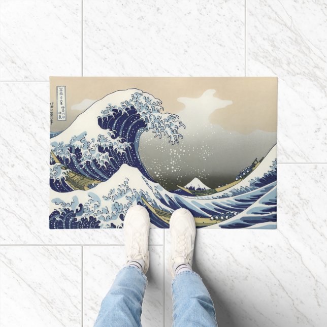 The Great Wave off Kanagawa Katsushika Hokusai  Doormat (Indoor)