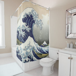 The Great Wave off Kanagawa Katsushika Hokusai  Shower Curtain