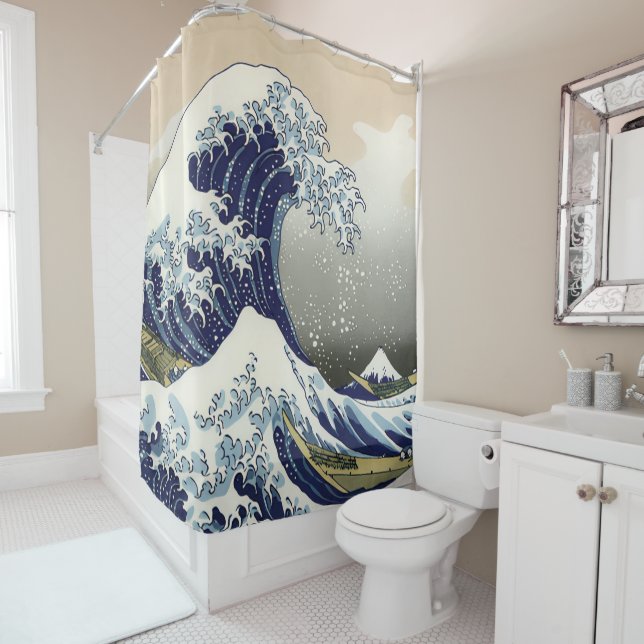 The Great Wave off Kanagawa Katsushika Hokusai  Shower Curtain (In Situ)