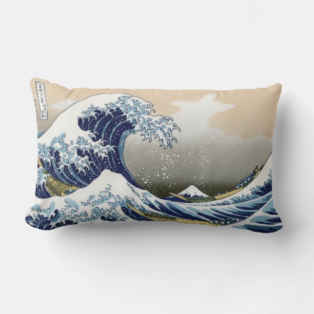 The Great Wave Off Kanagawa Lumbar Cushion (Front)