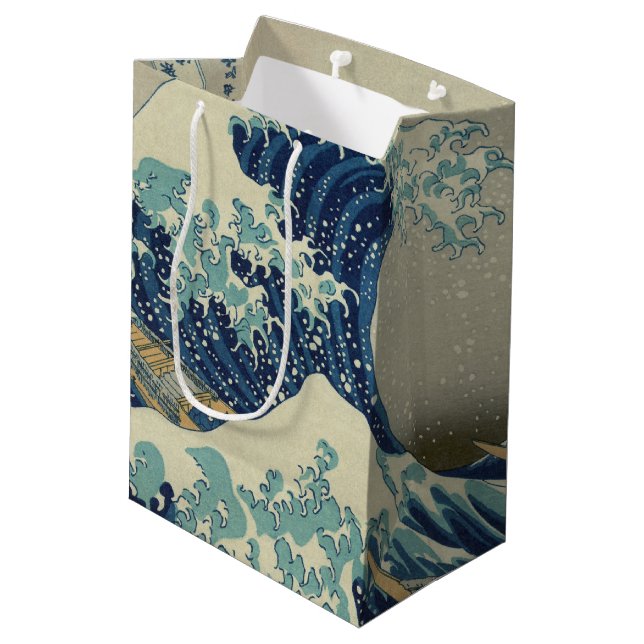 The Great Wave off Kanagawa Medium Gift Bag (Back Angled)