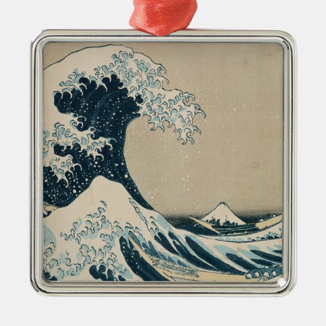 The Great Wave off Kanagawa Metal Tree Decoration (Front)