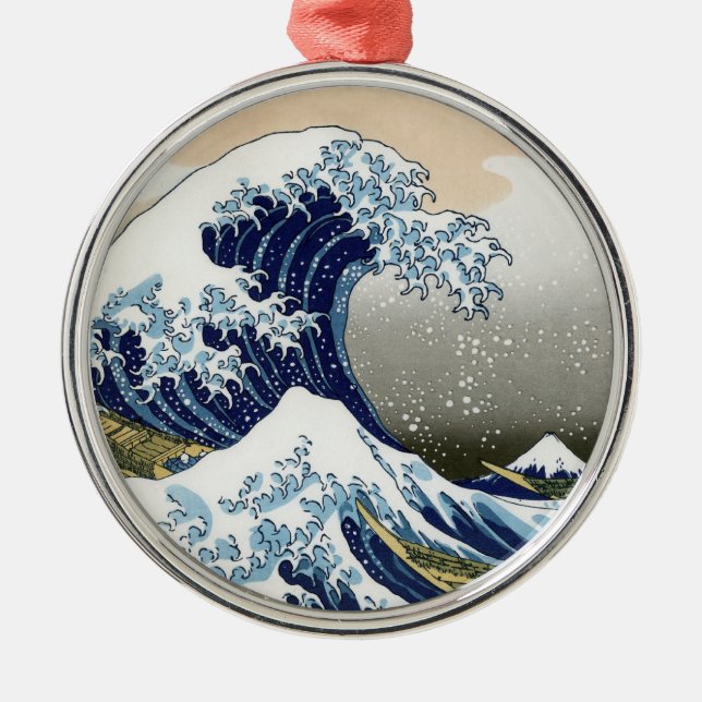The Great Wave Off Kanagawa Metal Tree Decoration (Front)