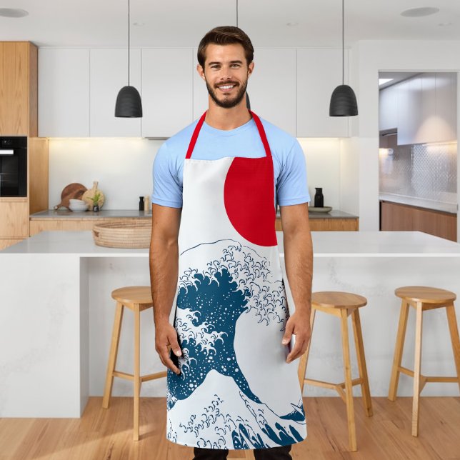 The Great Wave Off Kanagawa Modern Twist Apron (Vintage Japanese art The Great Wave off Kanagawa or the wave with a modern twist. Apron from Ricaso)