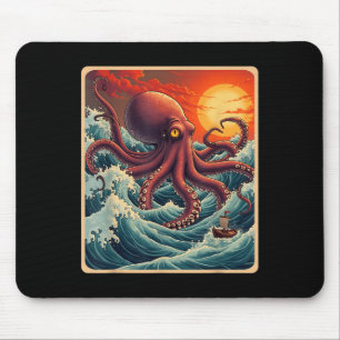 The Great Wave Off Kanagawa Octopus Retro Anime Ja Mouse Mat