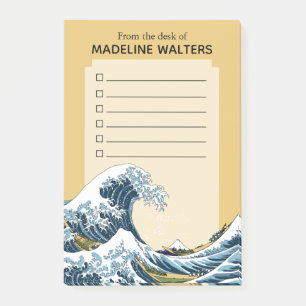 The Great Wave off Kanagawa Personalised Checklist Post-it Notes
