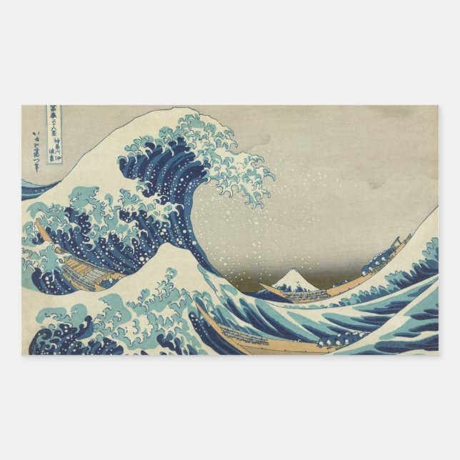The Great Wave off Kanagawa Rectangular Sticker (Front)