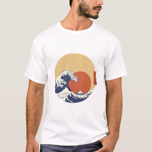The great wave off kanagawa retro sunset T-Shirt