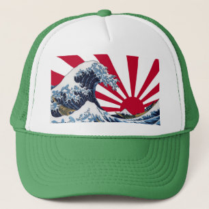 “The Great Wave off Kanagawa”+“Rising sun fl Trucker Hat