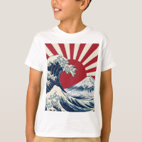 The Great Wave off Kanagawa & rising sun flag