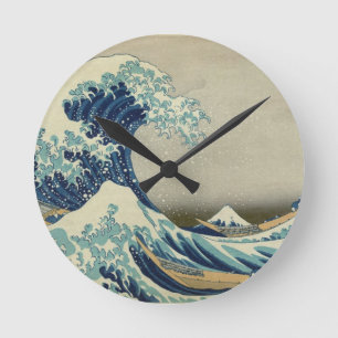 The Great Wave off Kanagawa Round Clock