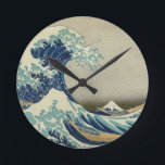 The Great Wave off Kanagawa Round Clock<br><div class="desc">The Great Wave off Kanagawa The Great Wave off Kanagawa, also known as The Great Wave or simply The Wave, is a woodblock print by the Japanese artist Katsushika Hokusai. Example of ukiyo-e art, it was published sometime between 1830 and 1833 as the first in Hokusai's series Thirty-six Views of...</div>