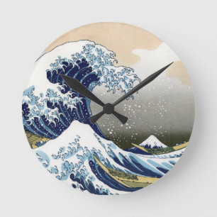 The Great Wave Off Kanagawa Round Clock