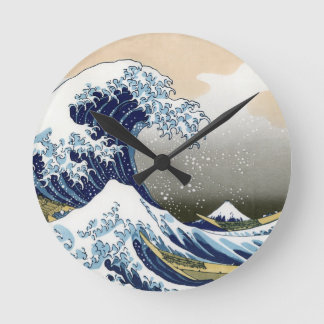 The Great Wave Off Kanagawa Round Clock