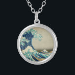 The Great Wave off Kanagawa Silver Plated Necklace<br><div class="desc">The Great Wave off Kanagawa. The Great Wave off Kanagawa (神奈川沖浪裏 Kanagawa-oki nami ura?, "In the well of a wave off Kanagawa"/"Under the wave off Kanagawa"), also known as The Great Wave or simply The Wave, is a woodblock print by the Japanese ukiyo-e artist Hokusai. It was published sometime between...</div>