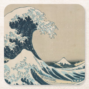 The Great Wave off Kanagawa Square Paper Coaster
