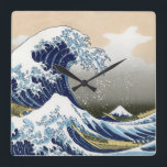The Great Wave Off Kanagawa Square Wall Clock<br><div class="desc">Vintage Japanese art The Great Wave off Kanagawa or the wave ..  stunning artwork in ukiyo-e style by a great master Katsushika Hokusai ..  vintage art on modern day products from Zazilicious</div>