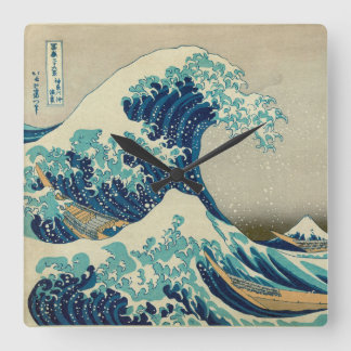 The Great Wave off Kanagawa Square Wall Clock