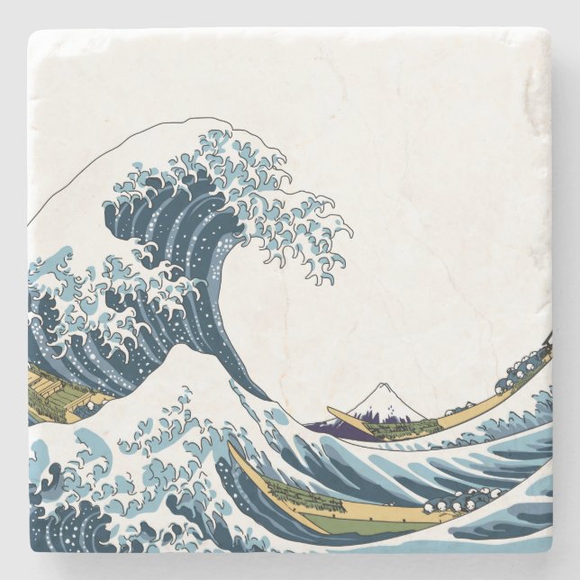 The Great Wave off Kanagawa Stone Coaster (Front)