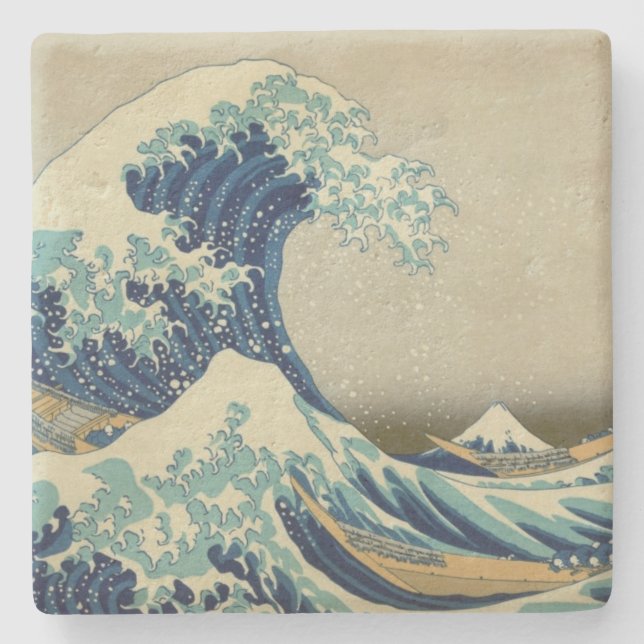 The Great Wave off Kanagawa Stone Coaster (Front)