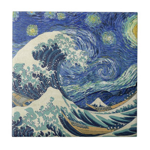 The Great Wave Off Kanagawa - The Starry Night Tile