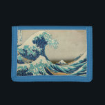 The Great Wave off Kanagawa Trifold Wallet<br><div class="desc">An ukiyo-e woodblock print by Japanese artist Hokusai,  published sometime between 1830 and 1833 in the late Edo period as the first print in Hokusai's series Thirty-six Views of Mount Fuji. It is Hokusai's most famous work,  and one of the best recognised works of Japanese art in the world.</div>