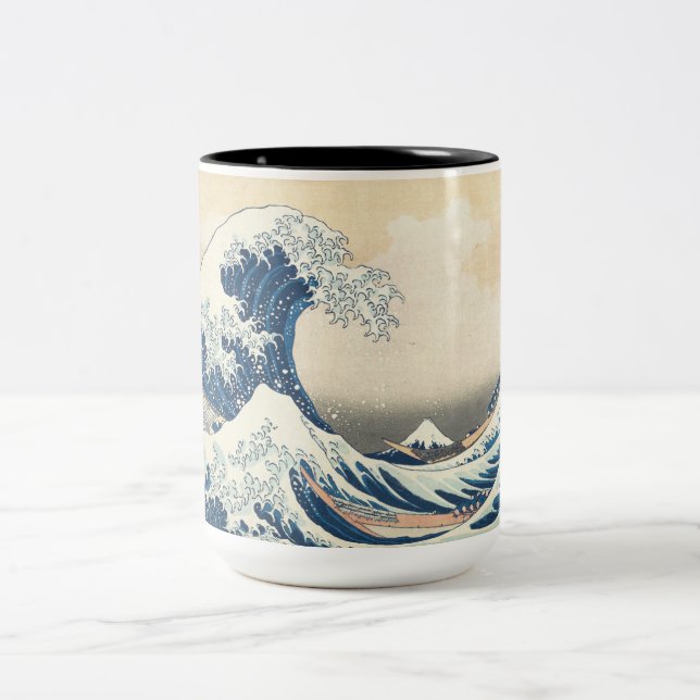 The Great Wave off Kanagawa Two-Tone Coffee Mug (Center)