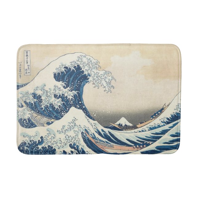 The Great Wave off Kanagawa Ukiyo-e Japanese Bath Mat (Front)