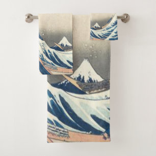 The Great Wave off Kanagawa Ukiyo-e Japanese Bath Towel Set