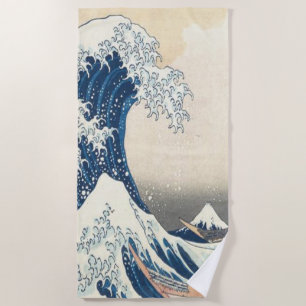 The Great Wave off Kanagawa Ukiyo-e Japanese Beach Towel