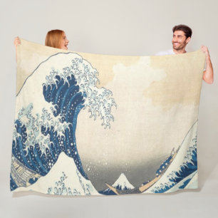 The Great Wave off Kanagawa Ukiyo-e Japanese Fleece Blanket