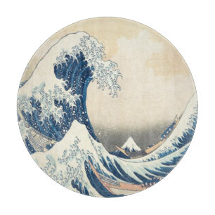 The Great Wave off Kanagawa Ukiyo-e Japanese Glass Cutting Board
