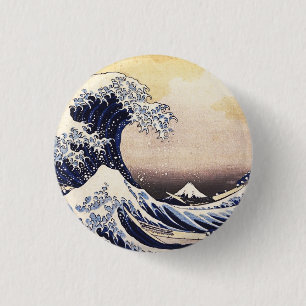 The Great Wave Off Kanagawa Vintage Japanese Art 3 Cm Round Badge