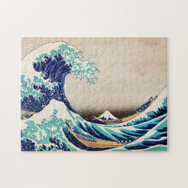 The Great Wave off Kanagawa Vintage Japanese Art Jigsaw Puzzle (Horizontal)