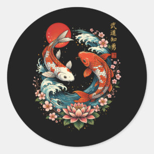 The Great Wave Off Koi Fish Classic Round Sticker