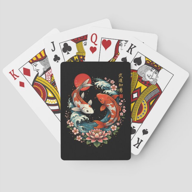 The Great Wave Off Koi Fish  Playing Cards (Back)