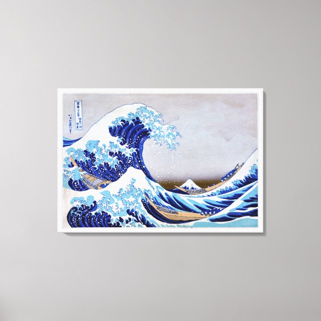 The great wave off shore of Kanagawa Restored Canvas Print (Front)