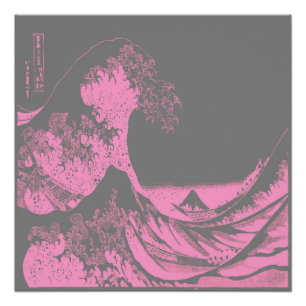 The Great Wave Poster Pink & Grey