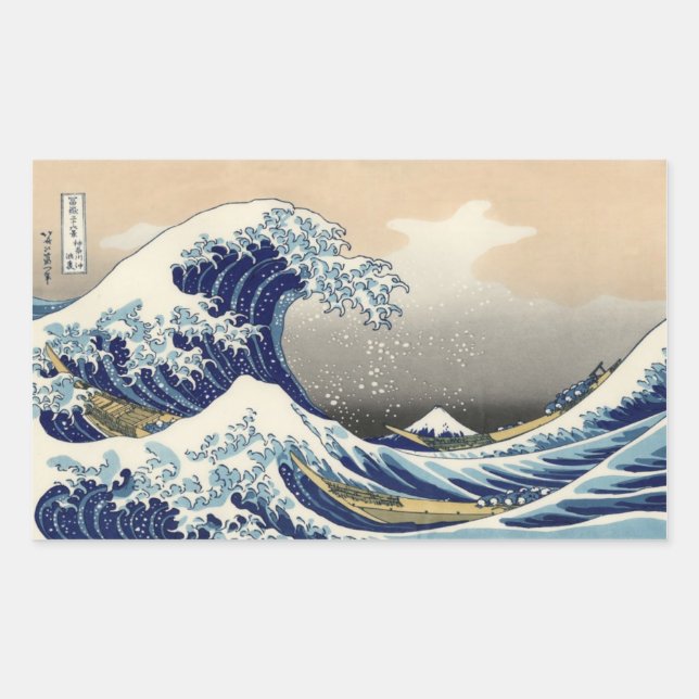 The Great Wave Rectangular Stickers (Front)