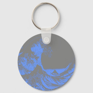 The Great Wave Seafoam Blue & Grey Key Ring
