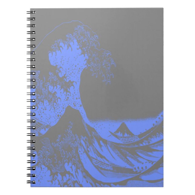 The Great Wave Seafoam Blue & Grey Notebook (Front)